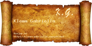 Klemm Gabriella névjegykártya